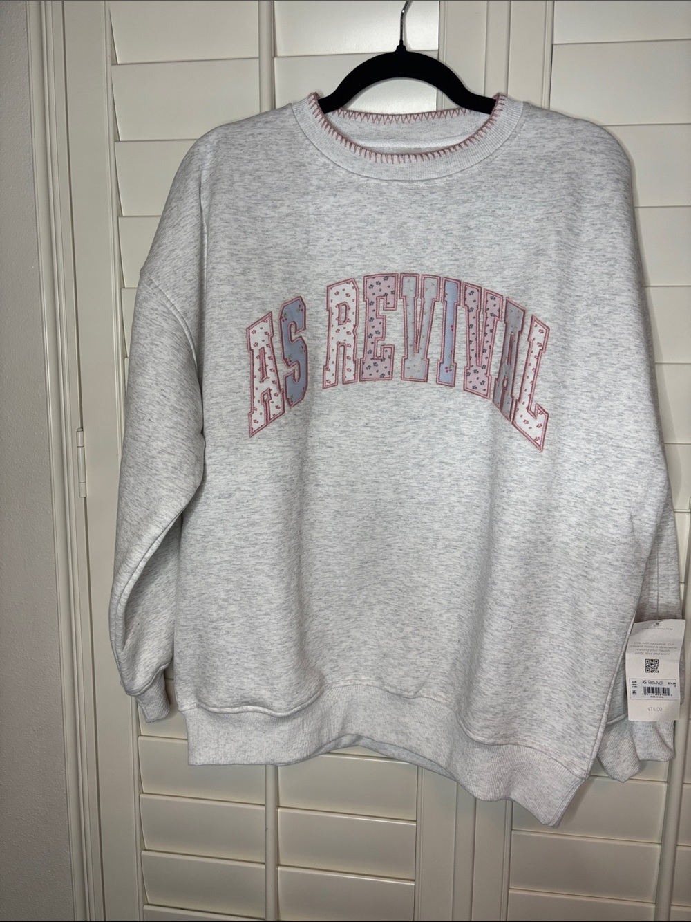 AS Revival Altar’d state embroidered floral crewneck size small NWT